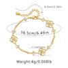 Women Fashion Gold Plated Geometric Hollow Flower Zircon Bracelet