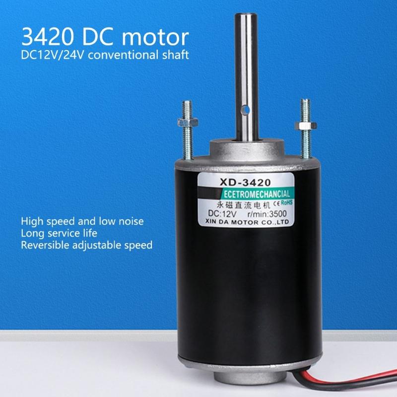 High Speed Electric Gear Motor 12/24V 30W Permanent Magnets Motor Reversible Electric Gear Motor for DIY Generator