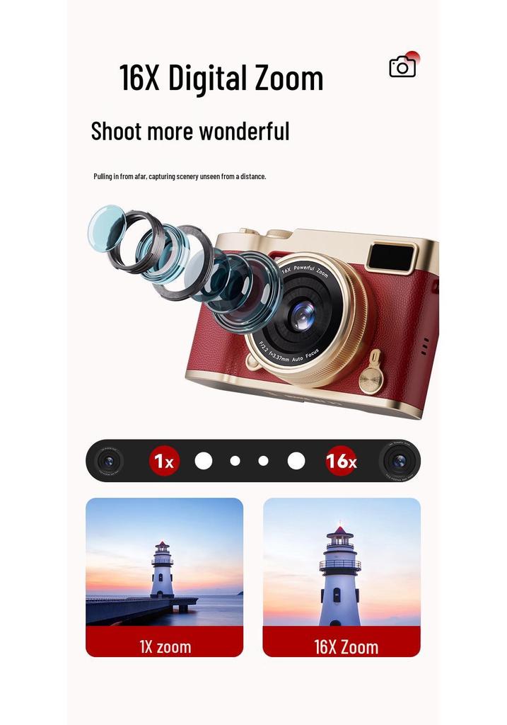 Pixel 9600W HD Flip Screen Student Camera - Portable, Compact, Ideal for Campus and Parties