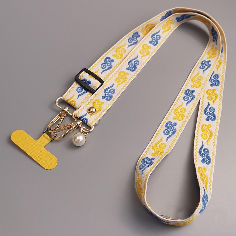 Stylish Colour Cloud Nylon Phone Lanyard Crossbody Strap Trendy Mobile Phone Accessories Versatile Lanyard Adjustable Lanyard