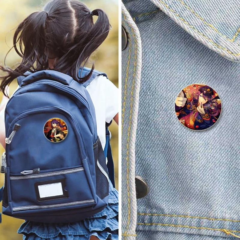 32/44/58MM Tinplate Brooch Ensemble Stars SOUMA KANZAKI Round Pins Cute Cartoon Badge for Backpacks Clothes Accesoory Jewelry