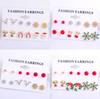 Europäisches und Amerikanisches Weihnachts-Ohrring-Set Funkelnde Diamant-Schneeflocke Glocke Feiertags-Ohr-Accessoires