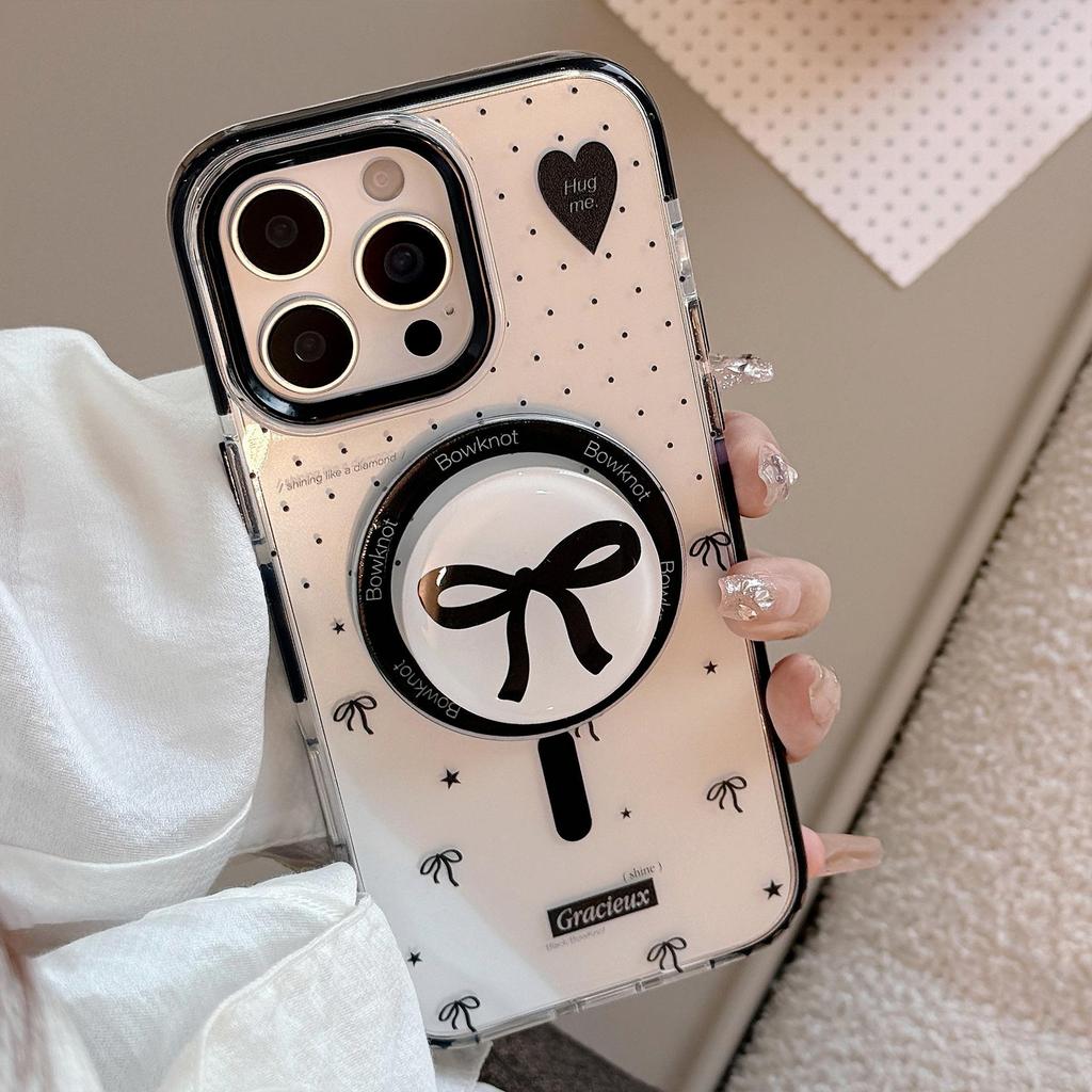 Svart skal med rosettfäste lämpligt för iPhone 13, iPhone 15, iPhone 16 Pro Max