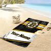 Name Custom Boston Bruins Logo Print Beach Towel, Large Soft Quick Dry Towel for Beach Camping Swimming