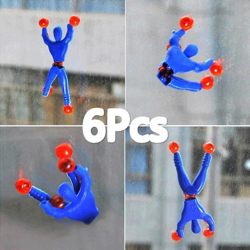 6 peças Homem Escalador de Janela Pinhata Saquinhos de Lembrancinhas Anda-parede Crianças Caindo Grudento