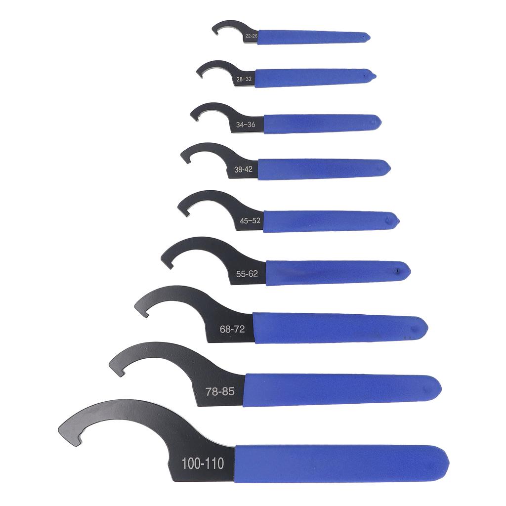 9PCS Set Coilover Spanner S2 Tool Steel C Shape ER Nut Shock Spanner Hook Wrench for Vehicles