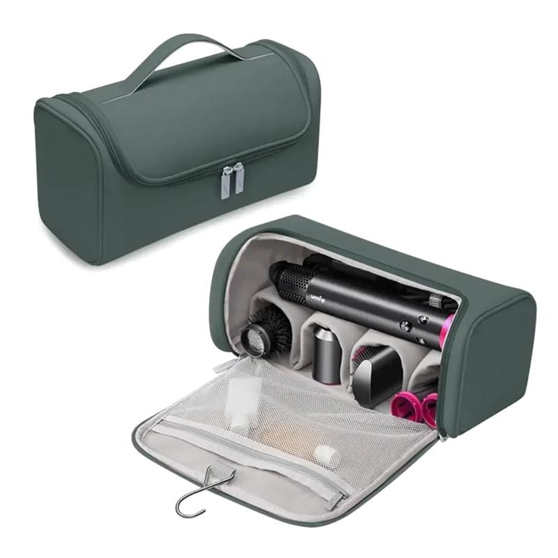 Hideable Hanging Hook Hair Dryer Case Portable Non-Slip Hair Tools Pouch Waterproof Large Capacity Curling Iron Storage Bag