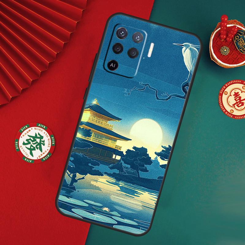 Japanese Style Art Case For Oppo A15 A17 A57 A6 A5 Pro A54 A74 A94 A16 A76 A96 A40 A60 A80 A18 A38 A58 A78 A98