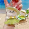 Bear Seaside Embroidered Plush Keychain With Straw Hat Take Guitar And Grass Skirt Designfor Bag Decor