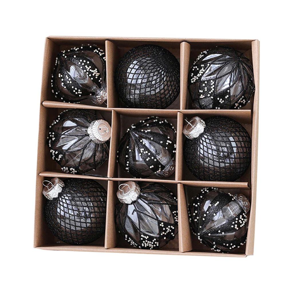 9pcs Christmas Balls Ornament for Christmas Tree Shatterproof Bauble Decor Hanging Ball Holiday Wedding Party Decoration