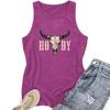 American Style Cow Pattern Women's Loose Tank Top