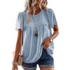 Damen Sommer Rundhals Kurzarm Hemd Lässige Bohemian Farbige Tops