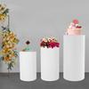3pcs Acrylic Cylinder Cake Stand Set for Wedding, Table Centerpiece, Dessert Display Pedestal - Modern Tall White Column Stands