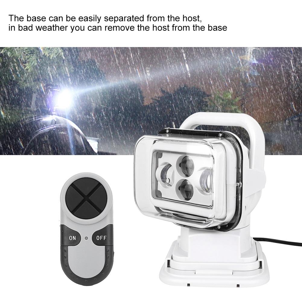 Waterproof 60W LED Light White Remote Control Searchlight Work Lamp for Car Yacht SUV
