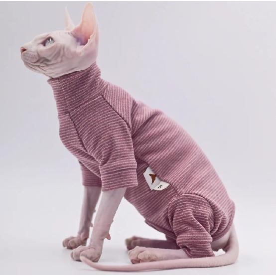 Hairless Cat Clothes, Warm and Soft, Four-Legged Hoodie for Sphynx Cats, Autumn and Winter, Devon Rex, Cornish