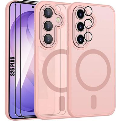 Shockproof Case - BOOLING - for Samsung Galaxy S26 Plus - with Magnetic Circle - 2 Glasses - Pink