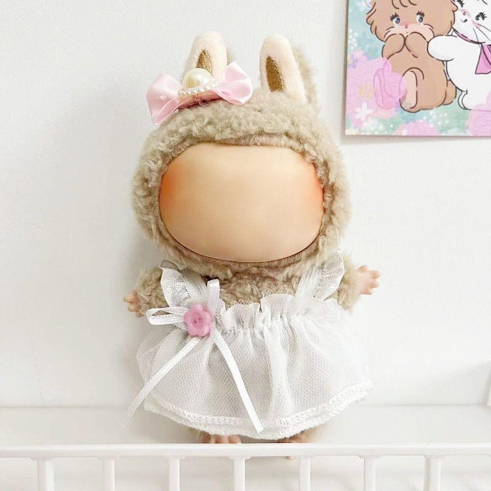 Håndlaget dukkeskjørt Labubu Time To Chill Fylte miniklær Labubu-klær For 17 cm Labubu-dukke