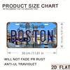 HD Aluminum Print Vintage Boston Massachusetts Harbor Skyline Retro License Plate Style Wall Art High Definition BendResistan