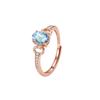 Color Treasure Ring S925 Sterling Silver Horse Buckle Design Natural Topaz Garnet Peridot Light Luxury Living Ring