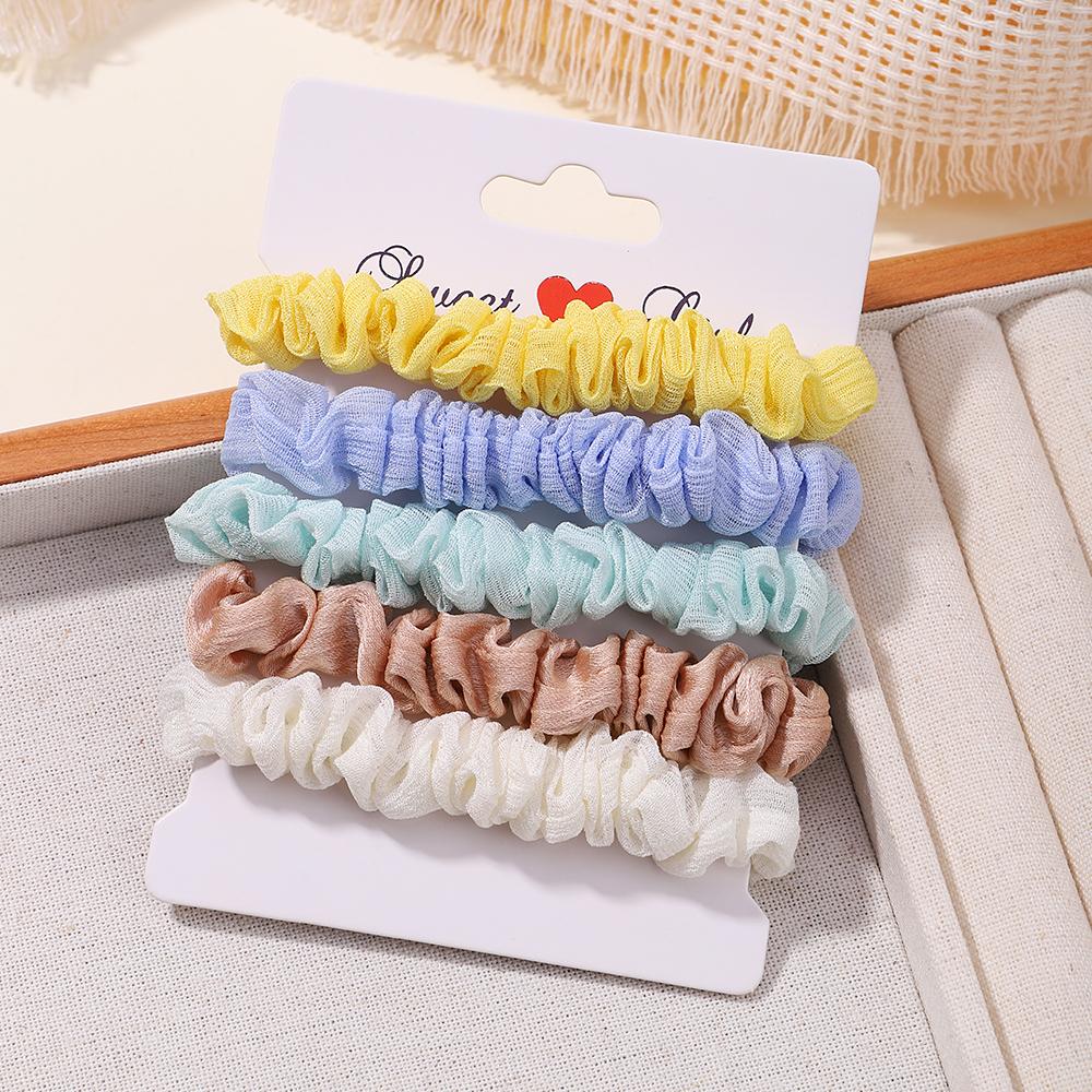 5Pcs/Set Fashion Korean Scrunchies Hairband Print Leopard Scrunchie Set Ladies Elastic Hair Band Headwear Women Hair Accessories