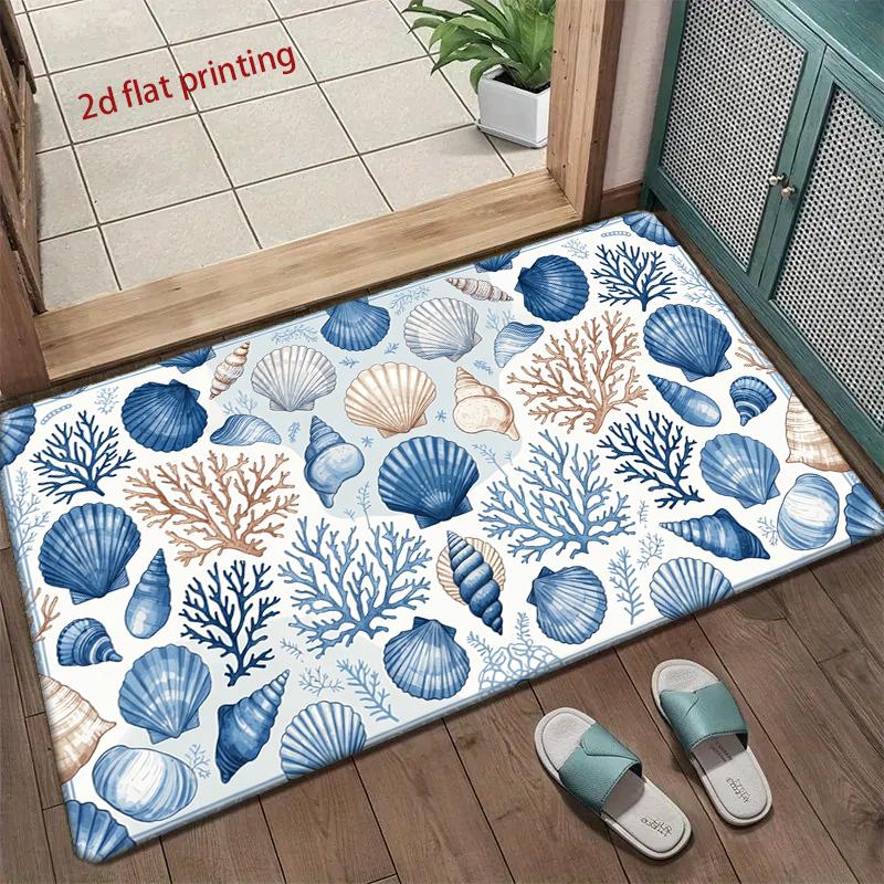 Seashells Ocean Pattern Mat Living Room Decoration Home Sofa Non-Slip Carpet Study Bedroom Tatami Children'S Soft Floor Mat