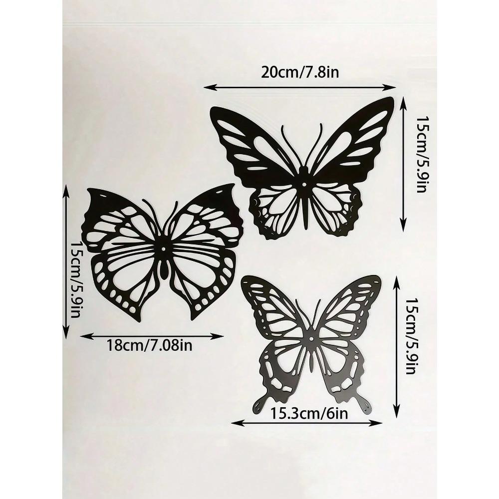 Vintage 3D Metal Butterfly Wall Art Set of 3 – Farmhouse Decor, Rustproof, Easy To Hang, Unique Gift for Her