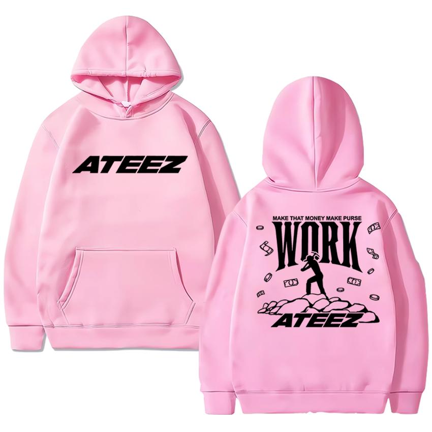 Kpop Ateez World Tour 2025 New Double Sided Printed Hoodies Unisex Fashion Y2k Pullovers Men Women Fleece Long Sleeve Sweatshirt
