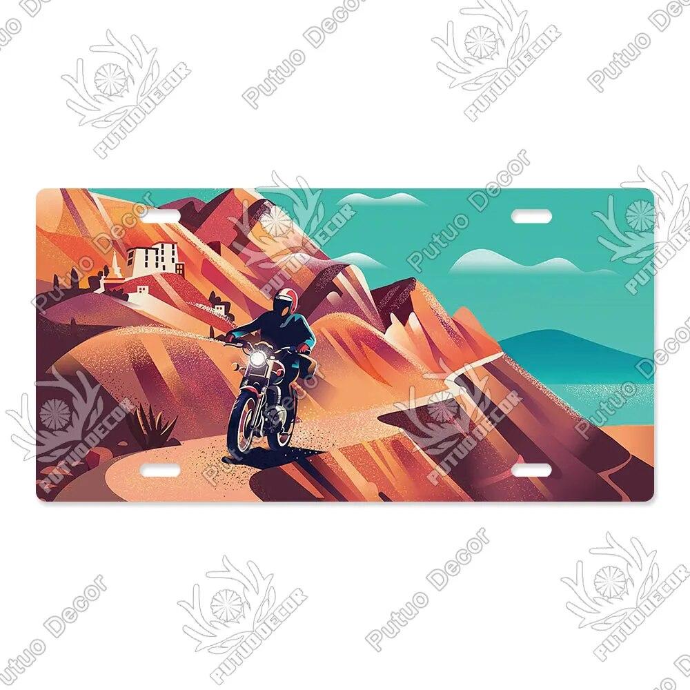 Putuo Decor Ilustrace SPZ Plechová cedule Plaketa Kovová dekorativní deska do auta Dveře do obývacího pokoje Domácí nástěnná dekorace