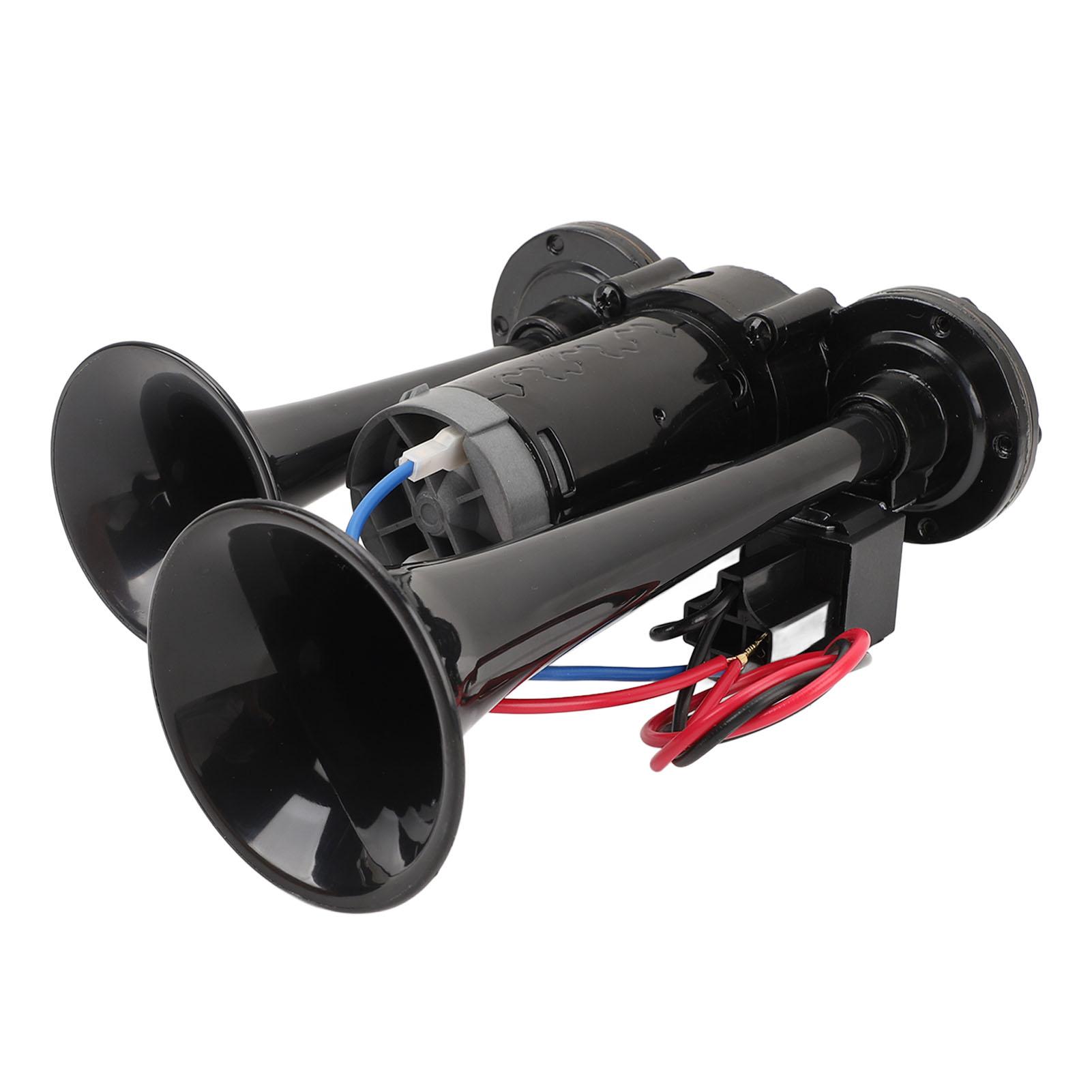 

DC24V 130dB Dual Trumpet Horn Loud Sound Sturdy Easy Installation Dual Trumpet Air Horn for Truck Car Train Van Yacht