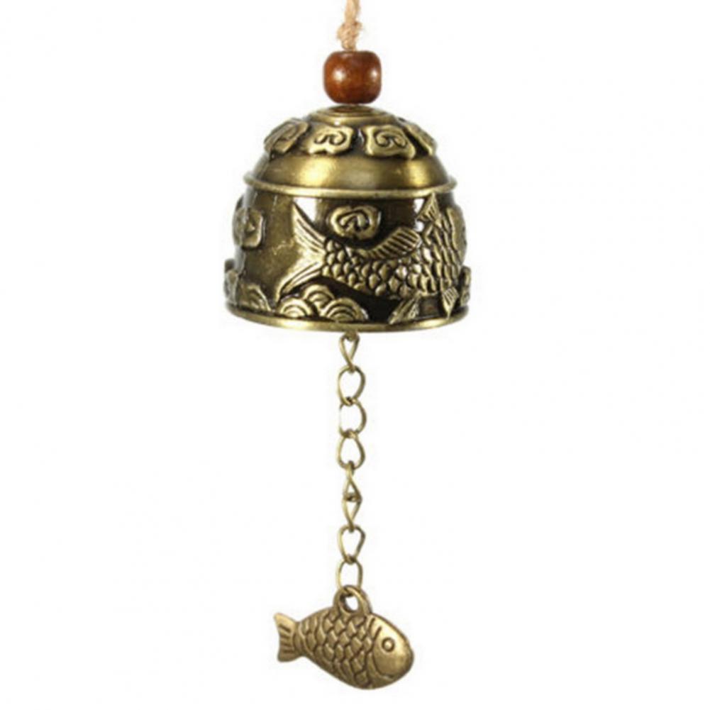 Chinese Dragon Fish Pattern Wind Chime Feng Shui Bell Blessing Auspicious Sign Good Luck Fortune Hanging Wind Chime Home Decor