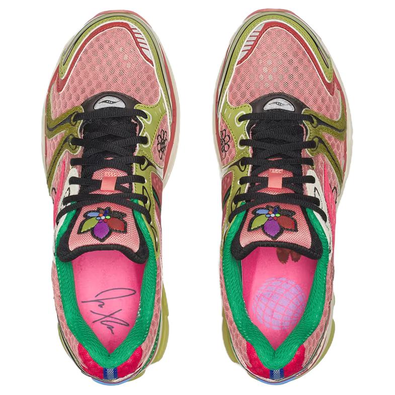 Jae Tips X Saucony ProGrid Triumph 4 Flowers Pack - Peach Unisex Sneakers Pink Leaf S70966-2