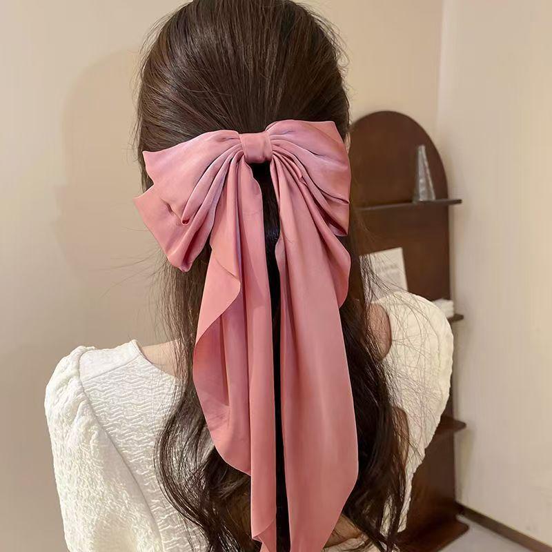 Large Red Bow Hair Clip Headwear for Women - 2025 Edition: Stylish Hair Accessory for Back of Head