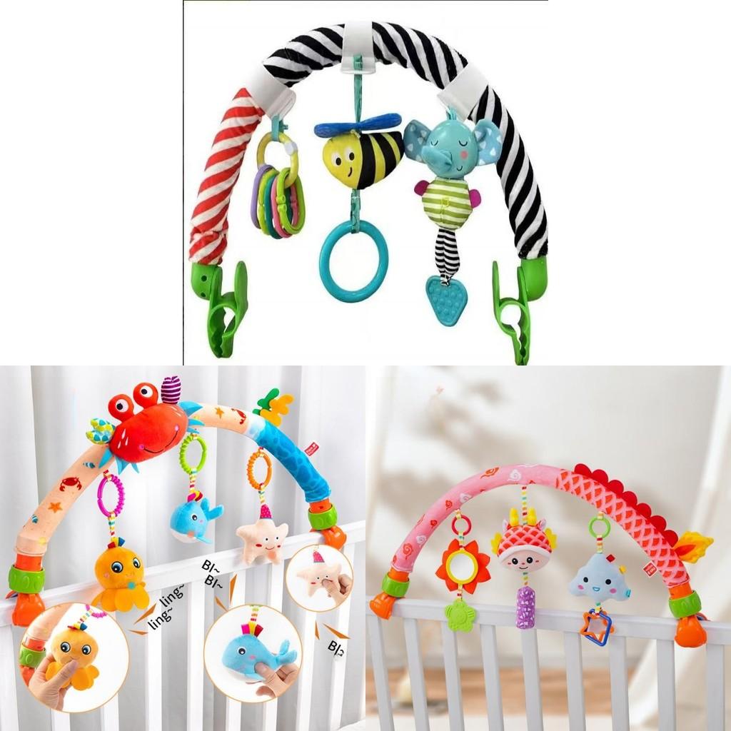Infant Stroller Attachment With Sound And Visual Stimulation For Baby Engagement