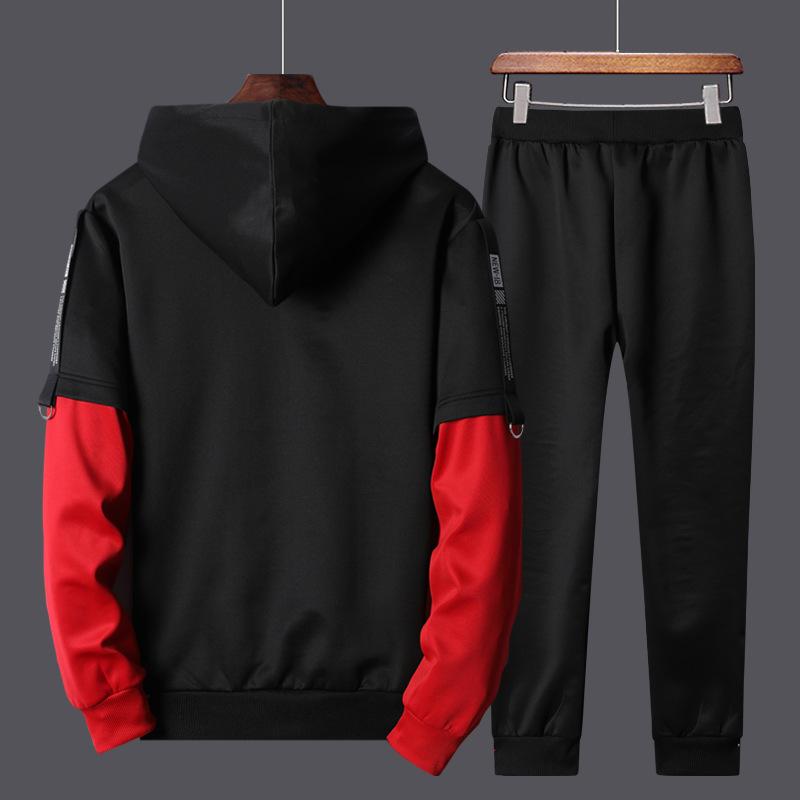 Zweiteiliges, bedrucktes Sport-Sweatshirt-Set für Herren im Frühling und Herbst