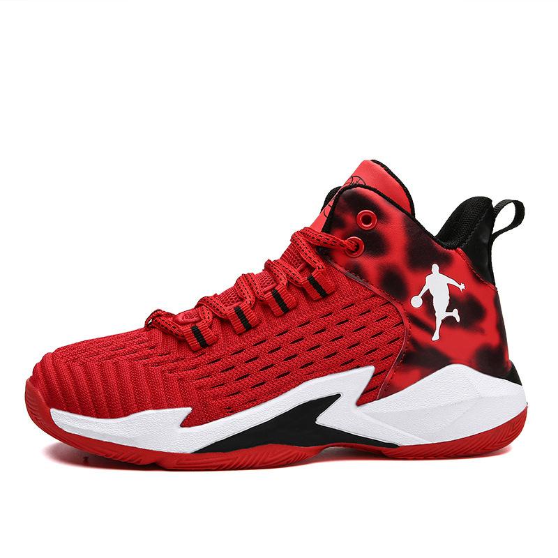 Spring and autumn new boys' shoes breathable mesh basketball shoes children's double mesh sports shoes medium and older children's running shoes