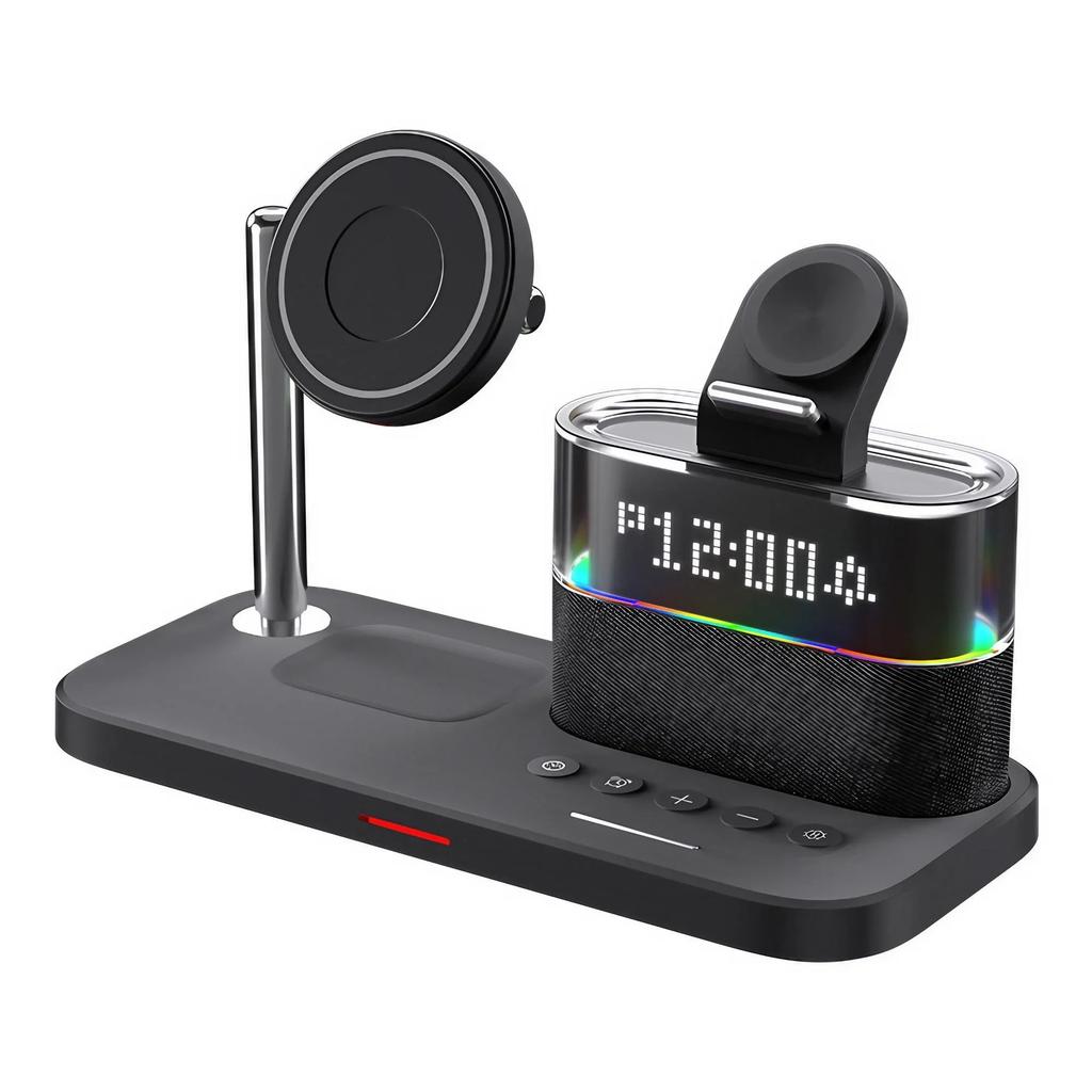 Magnetic Wireless Charger 15W 5-in-1 Wireless Charger Clock Wireless Charger for IPhone IWatch Ultra AirPods Samsung