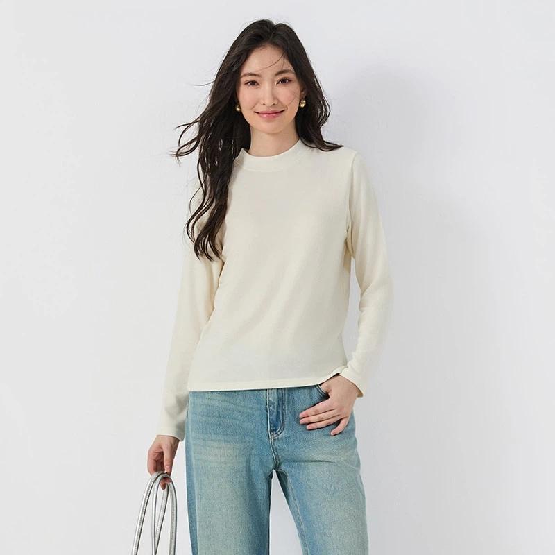 

Women s Loose Solid Color Base Shirt For Autumn And Winter XL белый
