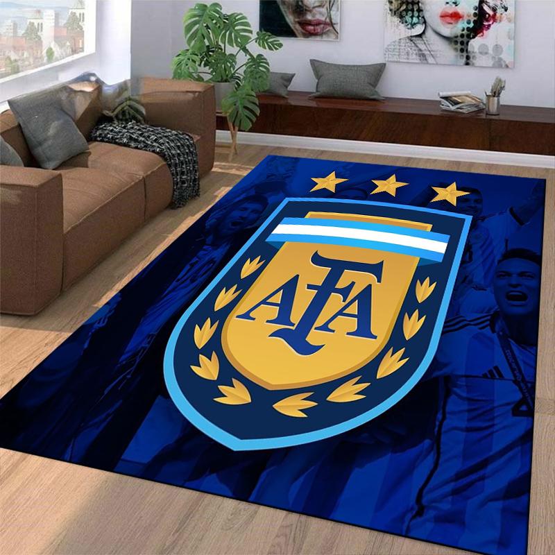 Tappeto Blu con Design Logo AFA e Motivo a Tre Stelle Adatto per l'uso come antiscivolo per divani di soggiorno e camere da letto
