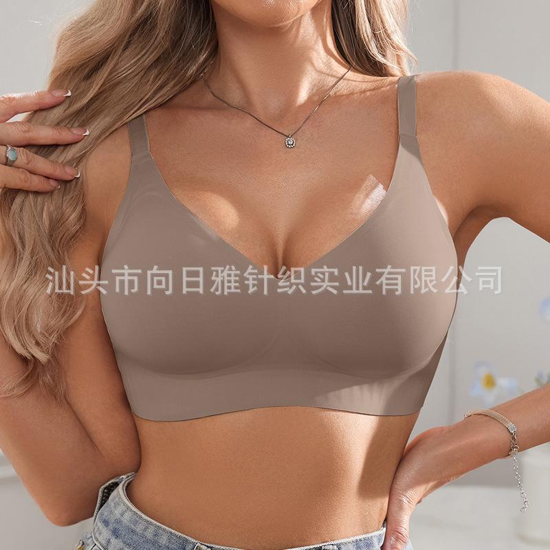 Damen Jelly-Streifen kabelloser BH, Komfort nahtlos Nacktes Gefühl Unsichtbare Dessous