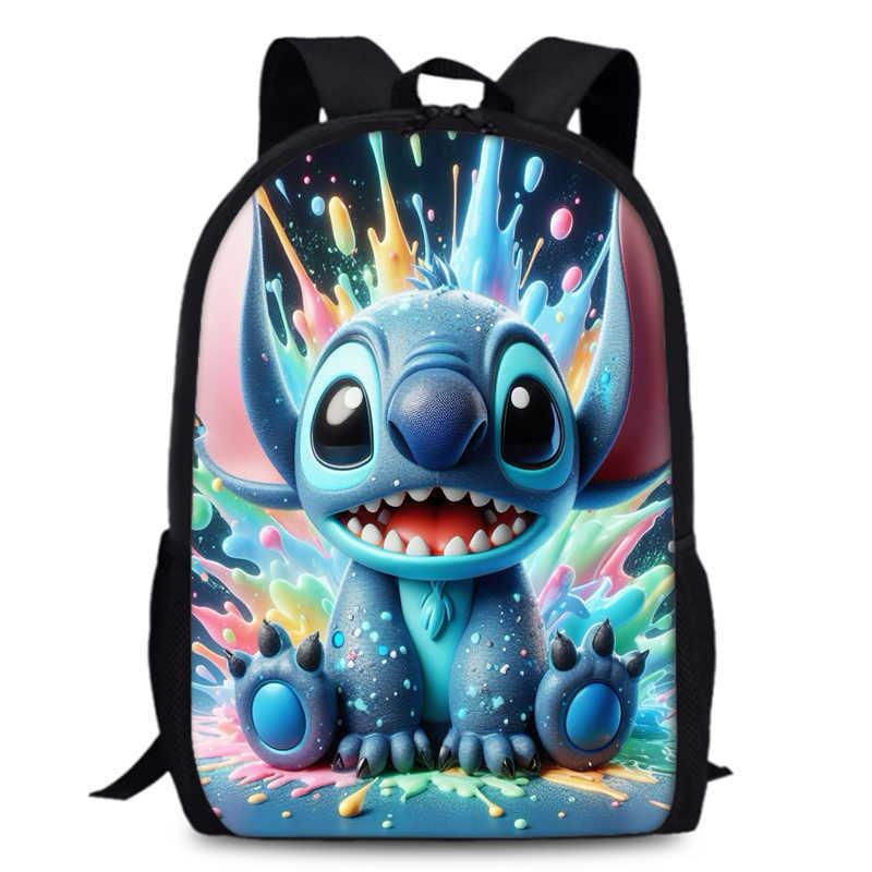 Süßer Stitch Cartoon Rucksack für Kinder mit großem Fassungsvermögen und Oxford-Gewebe