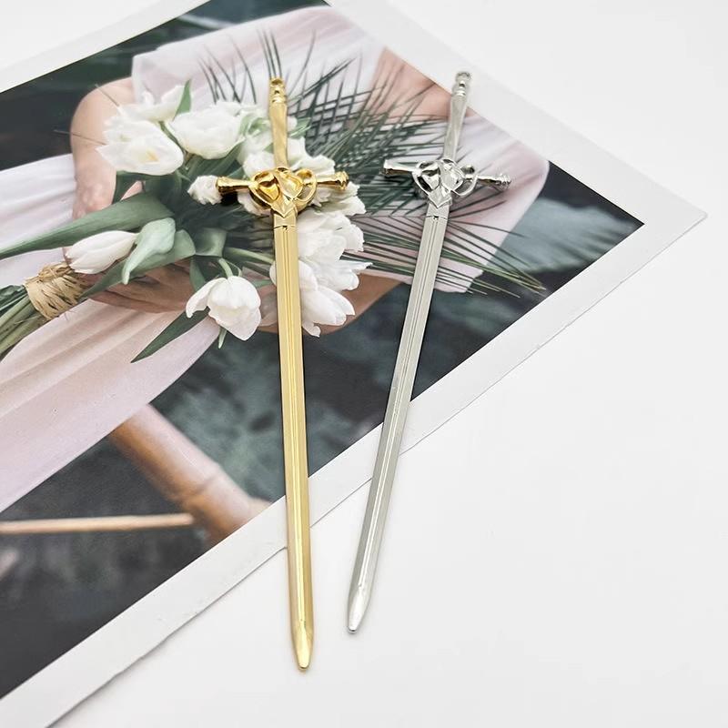 DIY Creative Chinese Style Hairpin Punk Sword Shape Hair Fork Fashion Hair Accessory for Women Cosplay Hanfu Party Wear