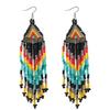 Bohemian Women Party Multicolor Beads Drop Dangle Statement Earrings Jewelry