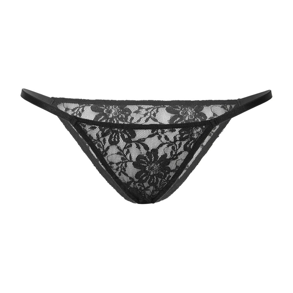 Womens Micro See Through Thong Low Waist Elastic Waistband Sheer Panties Briefs Lingerie Underwear
