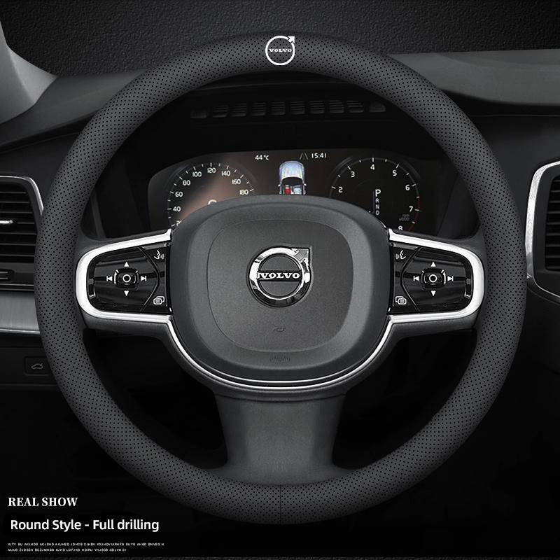 Car Steering Wheel Cover Microfiber Leather Wrap Accessories For Volvo XC90 V90 V60 XC60 V40 EC40 EX40 S80 S60 S90 C40 Keychain