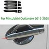 For Mitsubishi Outlander 2016-20 Carbon Fiber Outside Door Handle Cover Trim 8pc