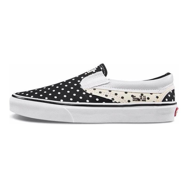 Vans Slip-On Easy Slip On Low Top Canvas Shoes For Women Black White Polka Dot VN0A38F7VMD 36