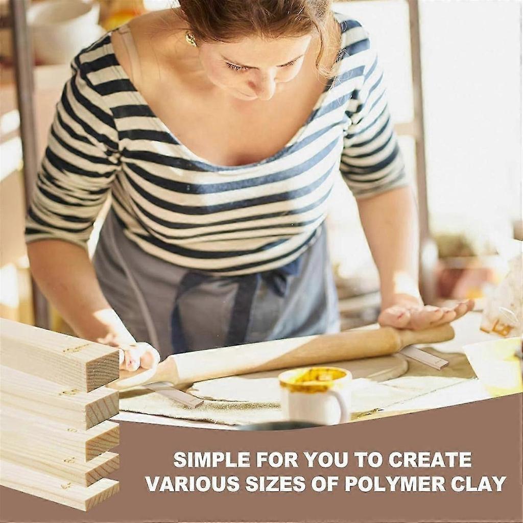 30 Piece Pottery Teaching Rolling Clay Sticks Wooden Clay Roller Guide Clay Tools Wooden Rolling Pin Guide Stick Set