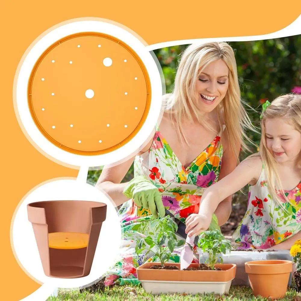 

Durable Planter Insert Drainage Holes Flower Pot Filler Insert Round Flower Pot Lining Balcony помаранчевий
