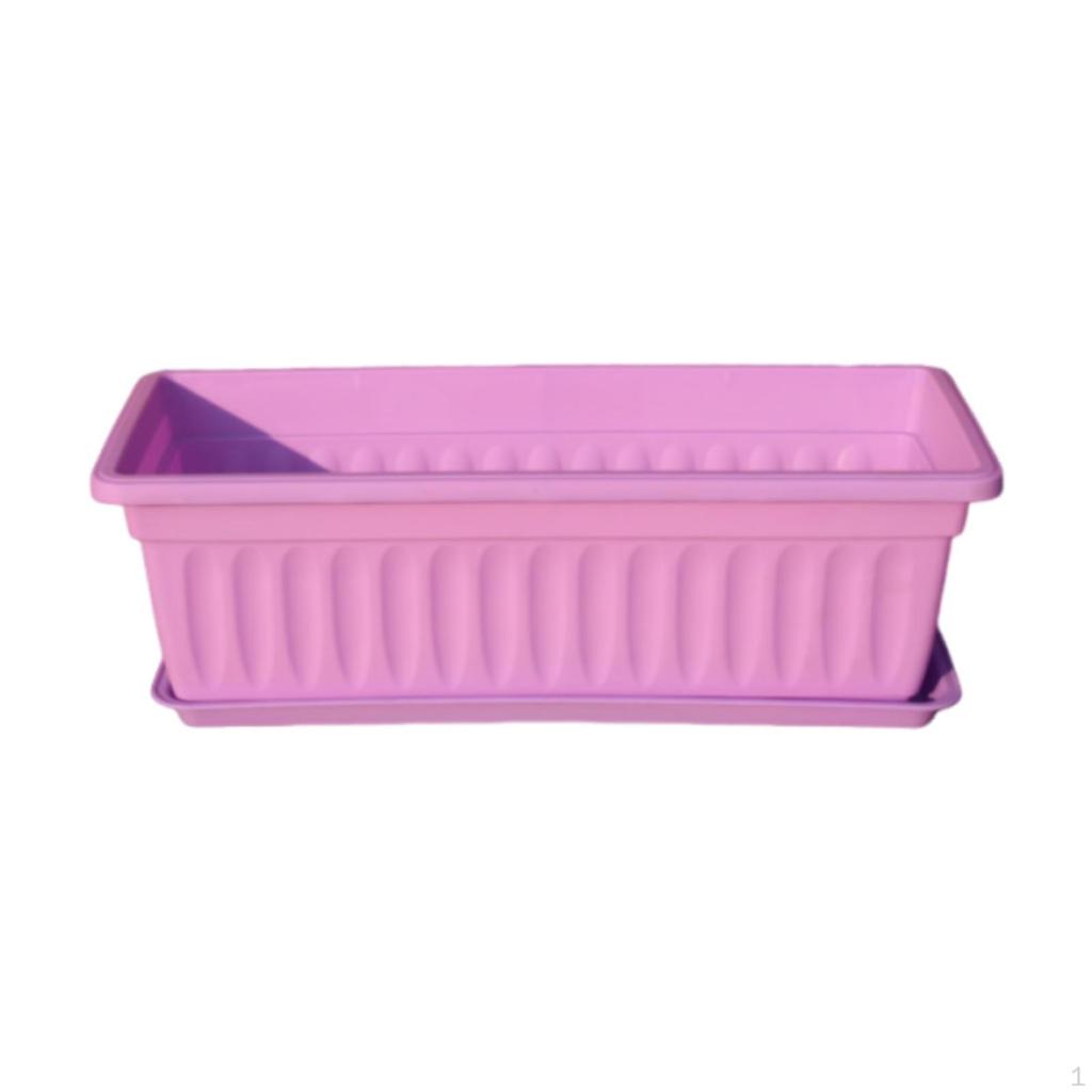 Flower Pot Window Box Flowerpot Rectangular Planter for Porch Garden Yard Outside