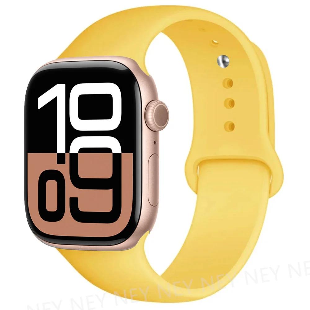 Silicone Band For Apple Watch Straps Ultra 2 49mm 45mm 44-40mm 41mm Sport Bracelet Apple Watch Series 10 42mm-46mm 8 7 6 5 SE 9